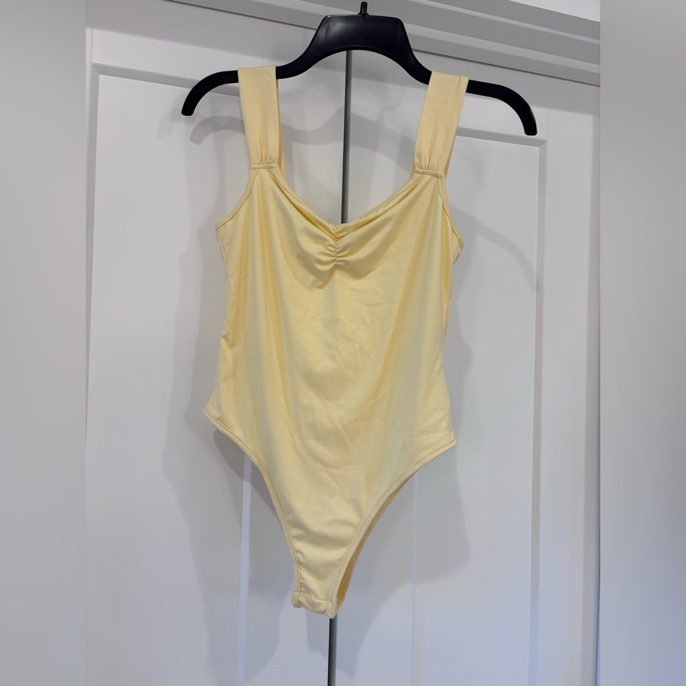 Classic Girls' One-Piece Bodysuit in Pale Yellow